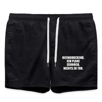 Beeindruckend. Ich plane dennoch, nichts zu tun - Badeshorts - Schwarz - Vorne - AI Model Male 185 light (185cm)