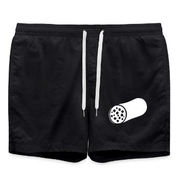 Wurst   Fleischwurst Würstchen Fleisch Geschenk - Badeshorts - Schwarz - Vorne - AI Model Male 185 light (185cm)