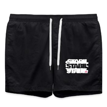 STABIL - BLOCK - Badeshorts - Schwarz - Vorne - AI Model Male 185 light (185cm)
