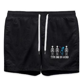 Typ-Ein-Typ – Diabetes-Bewusstsein T1D-Wortspiel - Badeshorts - Schwarz - Vorne - AI Model Male 185 light (185cm)