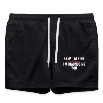 Psychologe Humor Psychologie Therapeut Sarkasmus-Geschenk - Badeshorts - Schwarz - Vorne - AI Model Male 185 light (185cm)