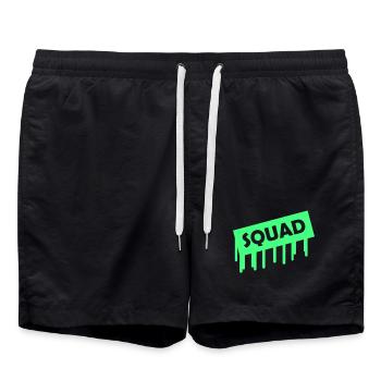 SQUAD Neon Tropfen Graffiti - Badeshorts - Schwarz - Vorne - AI Model Male 185 light (185cm)