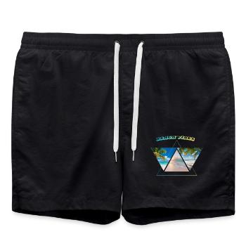 Beach vibes geometrisch - Badeshorts - Schwarz - Vorne - AI Model Male 185 light (185cm)