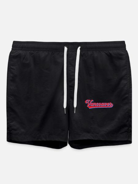 Vancouver Lettering Retro Style - Swim Trunks - black