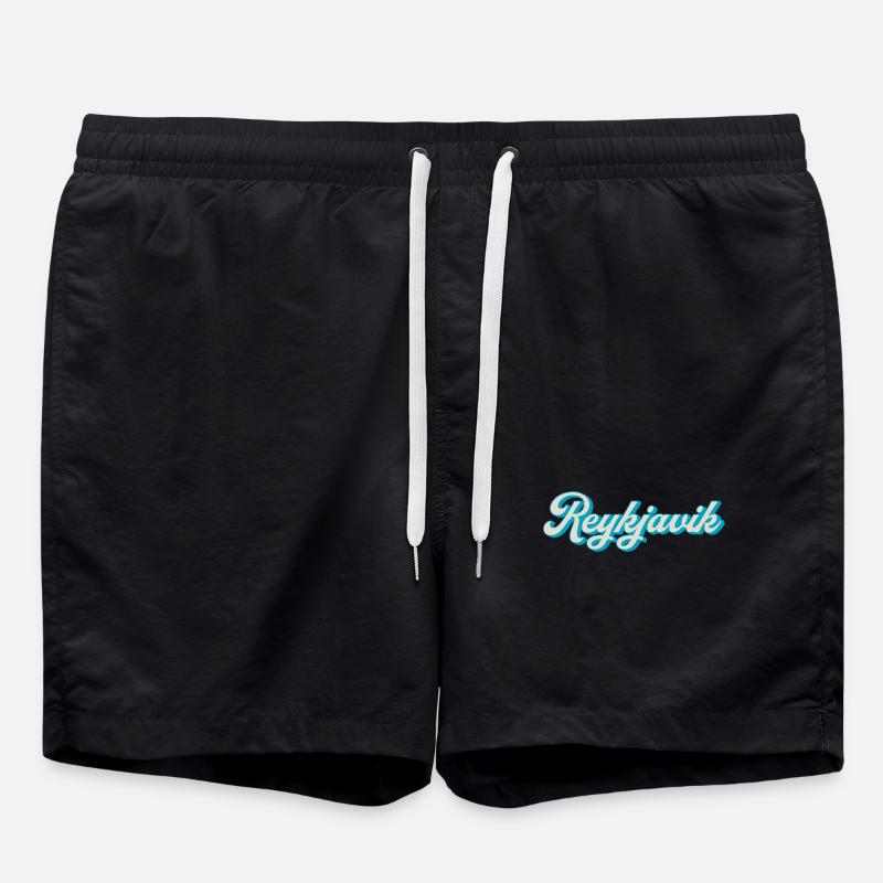 Reykjavik Neon Script - Swim Trunks - black