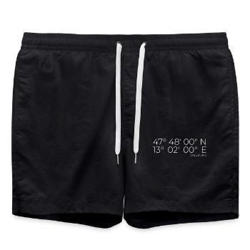 Coordonnées Salzbourg, Autriche - Short de bain - noir - Devant - AI Model Male 185 light (185cm)