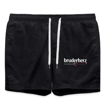 Bruderherz Brüder Großer Bro Spruch Kleiner Bruder - Badeshorts - Schwarz - Vorne - AI Model Male 185 light (185cm)