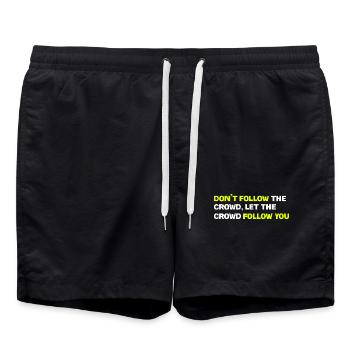 Folge nicht der Menge, lass die Menge dir folgen - Badeshorts - Schwarz - Vorne - AI Model Male 185 light (185cm)