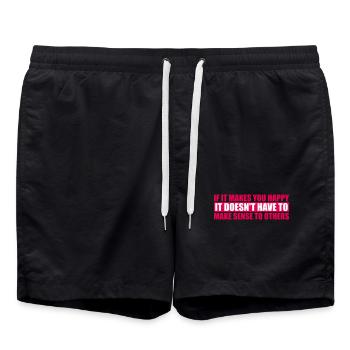 Si ça te rend heureux, sens les autres, Spruch Glück Frei - Short de bain - noir - Devant - AI Model Male 185 light (185cm)