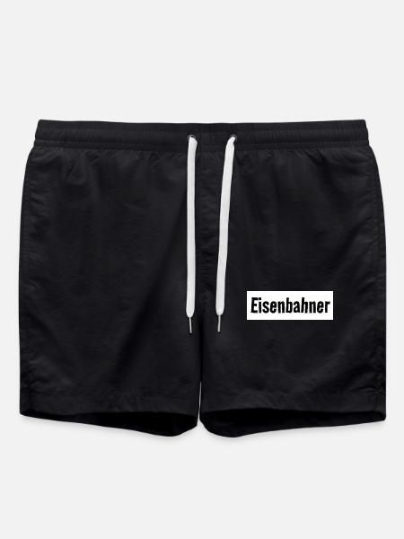 Railroad Fan Train Rails Lover - Swim Trunks - black