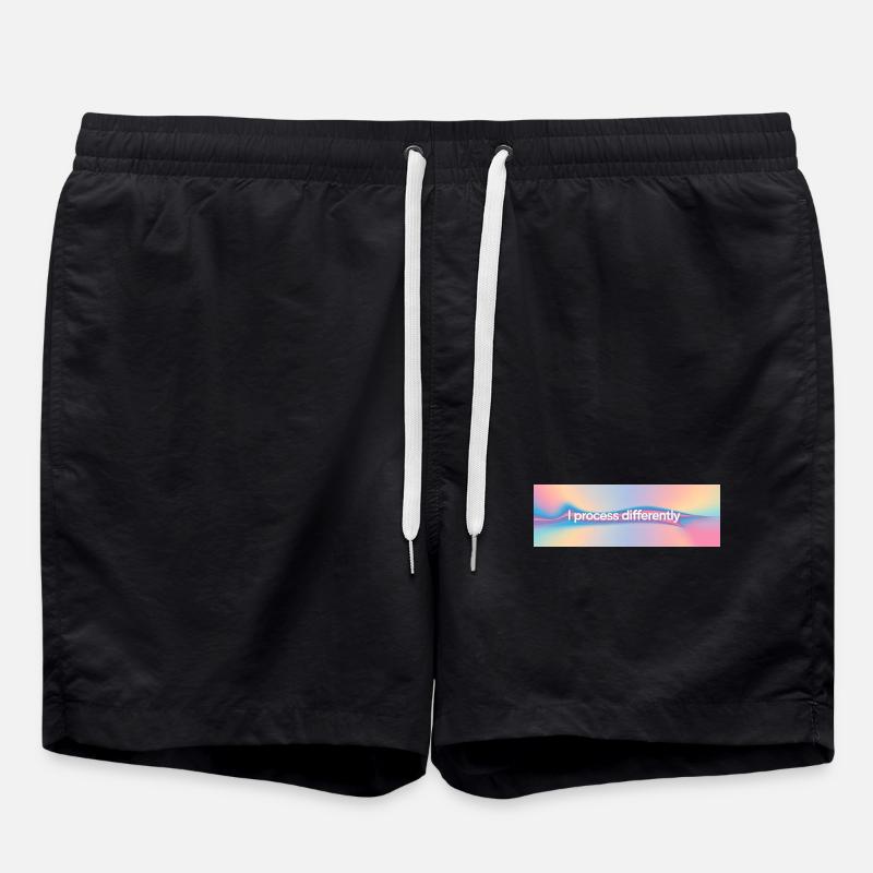 I process differently - Swim Trunks - black