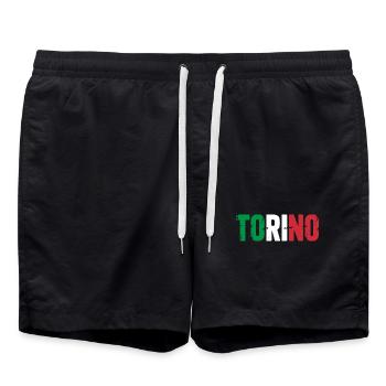 Torino Italien - Badeshorts - Schwarz - Vorne - AI Model Male 185 light (185cm)