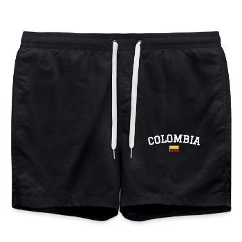 Drapeau de la Colombie Blanc - Short de bain - noir - Devant - AI Model Male 185 light (185cm)