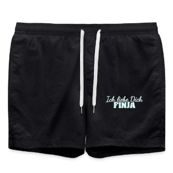 Finja als Liebe - Badeshorts - Schwarz - Vorne - AI Model Male 185 light (185cm)