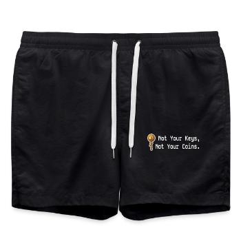 Ni vos clés, ni vos cryptomonnaies, cryptomonnaie - Short de bain - noir - Devant - AI Model Male 185 light (185cm)