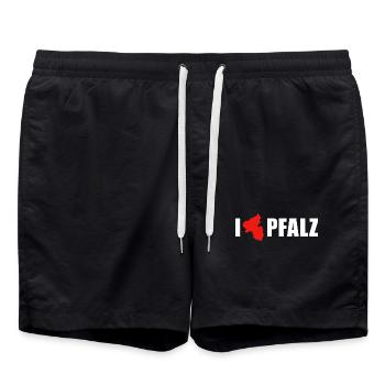 I love Pfalz Rheinland-Pfalz - Badeshorts - Schwarz - Vorne - AI Model Male 185 light (185cm)