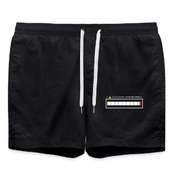 Systemfehler 99% Ladezustand - Badeshorts - Schwarz - Vorne - AI Model Male 185 light (185cm)