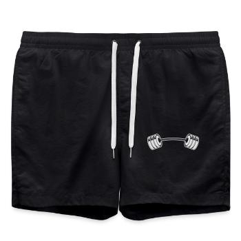 Gewichte – Hantel Fitness Bodybuilding Workout - Badeshorts - Schwarz - Vorne - AI Model Male 185 light (185cm)