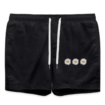 Margeriten Motiv für Frühlingsstimmung - Badeshorts - Schwarz - Vorne - AI Model Male 185 light (185cm)
