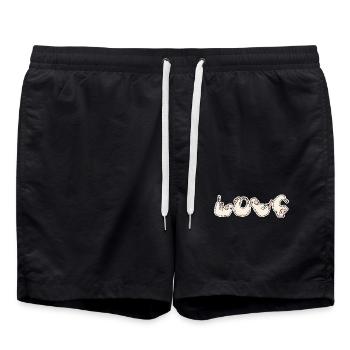 Les moutons AIMENT le yoga - Short de bain - noir - Devant - AI Model Male 185 light (185cm)