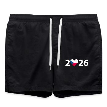 J’aime République tchèque 2026, Vacances en République tchèque 2026 - Short de bain - noir - Devant - AI Model Male 185 light (185cm)