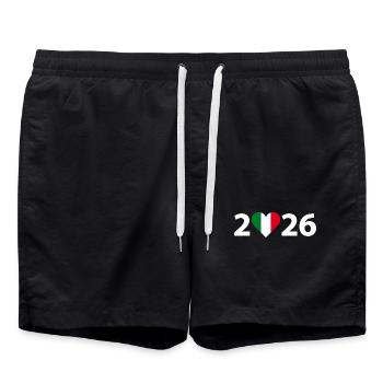 J’aime l’Italie 2026, l’Italie 2026 - Short de bain - noir - Devant - AI Model Male 185 light (185cm)