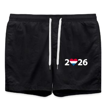 J’aime Pays-Bas 2026, Pays-Bas 2026 - Short de bain - noir - Devant - AI Model Male 185 light (185cm)
