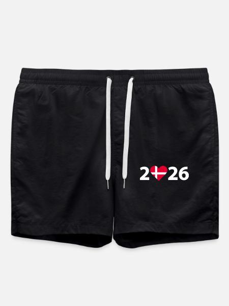 I love Dänemark 2026, Urlaub in Dänemark 2026 - Badeshorts - Schwarz