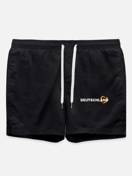 Germany – Heart in Black Red Gold - Swim Trunks - black