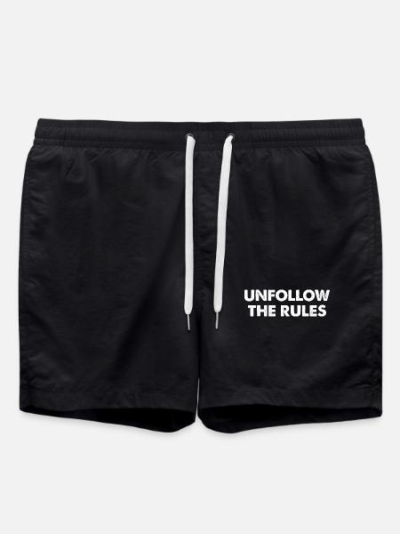 Unfollow The Rules - Swim Trunks - black