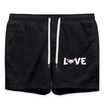 Silhouette d’amour de chat oriental à poil court - Short de bain - noir - Devant - AI Model Male 185 light (185cm)
