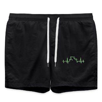 CARDIOGRAMME TRACTEUR Vert - Short de bain - noir - Devant - AI Model Male 185 light (185cm)