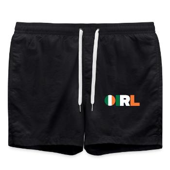 Irland - Badeshorts - Schwarz - Vorne - AI Model Male 185 light (185cm)
