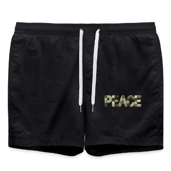 Modern Patchwork Peace Style Sticker - Badeshorts - Schwarz - Vorne - AI Model Male 185 light (185cm)