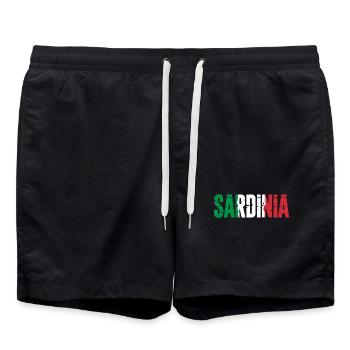 Sardinia Italien Insel Sardinien - Badeshorts - Schwarz - Vorne - AI Model Male 185 light (185cm)