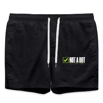 Kein Bot - Badeshorts - Schwarz - Vorne - AI Model Male 185 light (185cm)