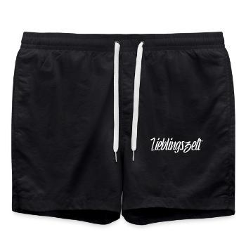 Lieblingszeit - Badeshorts - Schwarz - Vorne - AI Model Male 185 light (185cm)