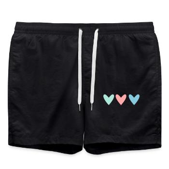 VALENTINE'S DAY. Bachelorette party. I LOVE YOU. I LOVE YOU. LOVE - Swim Trunks - black - Front - AI Model Male 185 light (185cm)