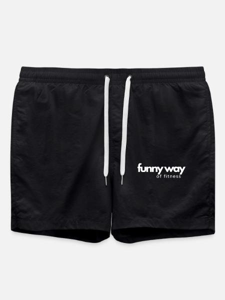 Funny way of fitness 1.0 weiß - Badeshorts - Schwarz