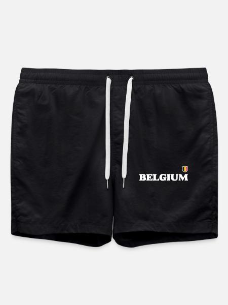 Belgium Flag - Swim Trunks - black