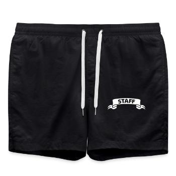 Conception personnalisée du personnel en noir et blanc - Short de bain - noir - Devant - AI Model Male 185 light (185cm)