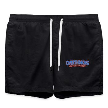Zu viel nachdenken, jetzt mit zusätzlicher Angst - Funny T-Shi - Badeshorts - Schwarz - Vorne - AI Model Male 185 light (185cm)