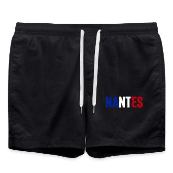 Nantes Frankreich - Badeshorts - Schwarz - Vorne - AI Model Male 185 light (185cm)