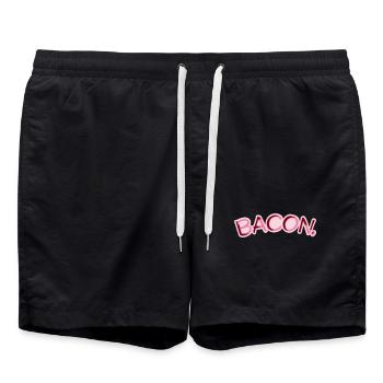 Bacon Speck Lebensmittel Lustig Fleisch Foodie - Badeshorts - Schwarz - Vorne - AI Model Male 185 light (185cm)