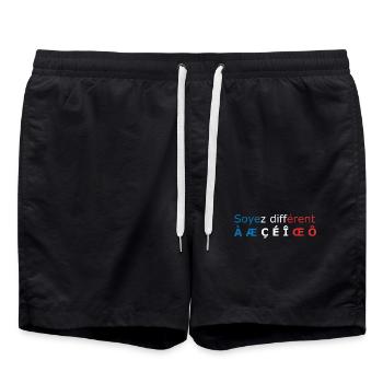 Soyez Différent Französische Sonderzeichen É Œ - Badeshorts - Schwarz - Vorne - AI Model Male 185 light (185cm)