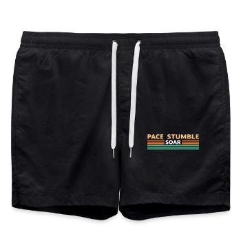 Retro-Neon-Tempo-Stoller - Badeshorts - Schwarz - Vorne - AI Model Male 185 light (185cm)