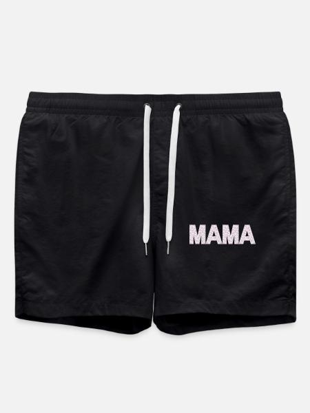 Mom Blossoms Typography - Swim Trunks - black