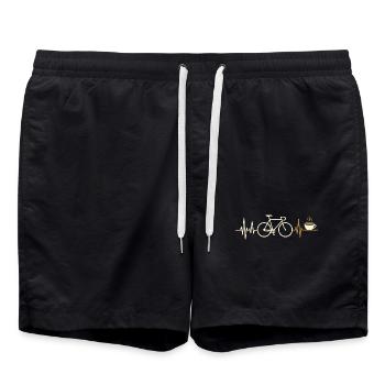 bicycle heartbeat road bike gravel bike coffee - Swim Trunks - black - Front - AI Model Male 185 light (185cm)