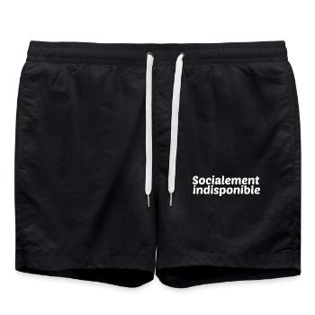 Sozial nicht verfügbar - Badeshorts - Schwarz - Vorne - AI Model Male 185 light (185cm)