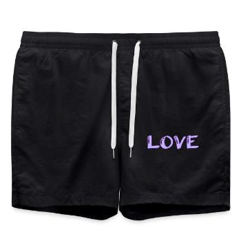 SAINT VALENTINE. bachelorette party. I LOVE YOU. I LOVE YOU. LOVE - Swim Trunks - black - Front - AI Model Male 185 light (185cm)